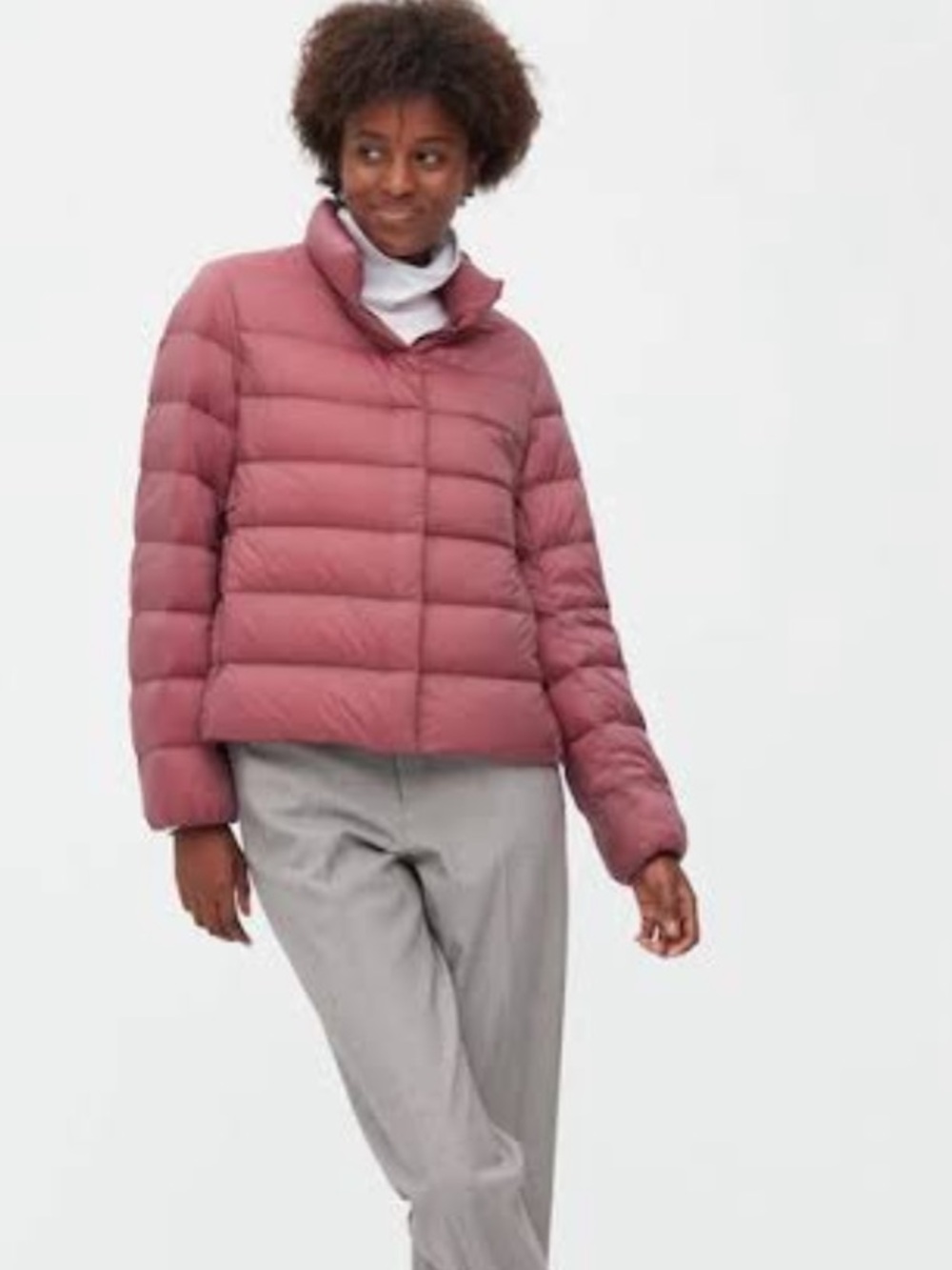 Uniqlo Rose Pink Ultra Light Water Repellent Packable Down Jacket